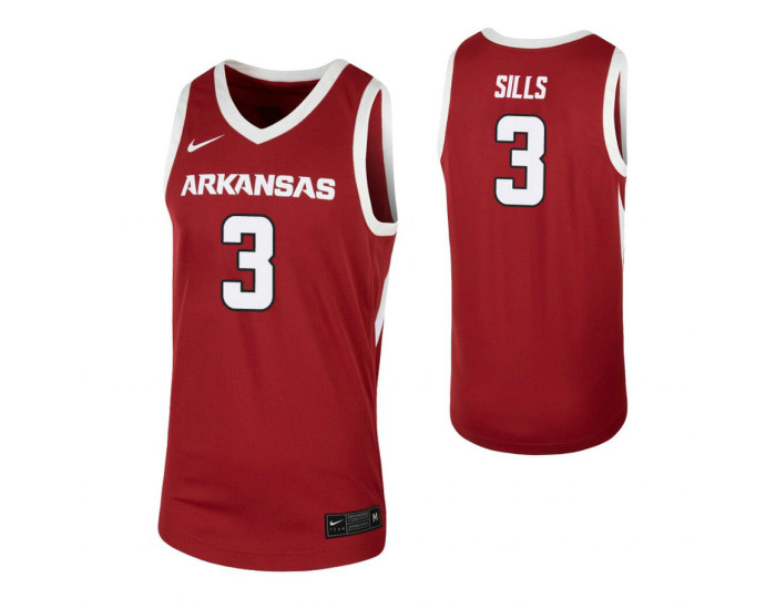 Desi Sills Replica College Basketball Jersey Cardinal Arkansas Razorbacks
