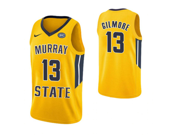 Murray State Racers #13 Devin Gilmore Authentic College Basketball Jersey Yellow