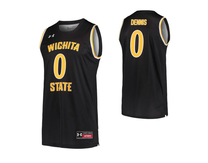 Wichita State Shockers #0 Dexter Dennis Black Authentic College Basketball Jersey