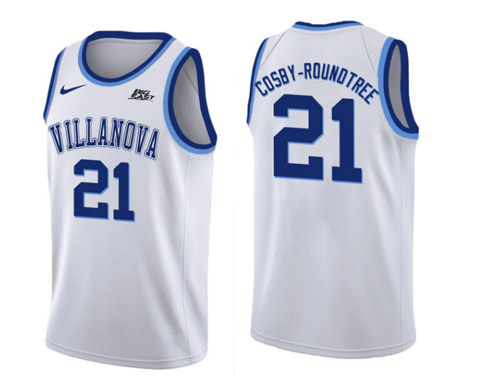Villanova Wildcats #21 Dhamir Cosby-Roundtree Replica College Basketball Jersey White