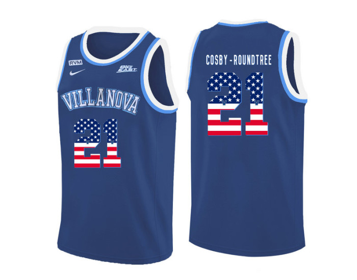 Youth Villanova Wildcats #21 Dhamir Cosby-Roundtree Replica College Basketball Jersey Blue