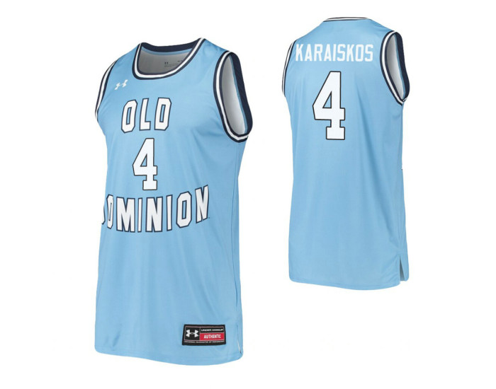 Youth Old Dominion Monarchs #4 Dimitris Karaiskos Blue Authentic College Basketball Jersey