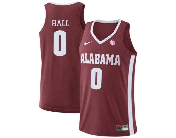 Alabama Crimson Tide #0 Donta Hall Authentic College Basketball Jersey Red