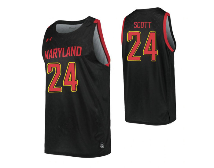 Youth Maryland Terrapins #24 Donta Scott Black Authentic College Basketball Jersey