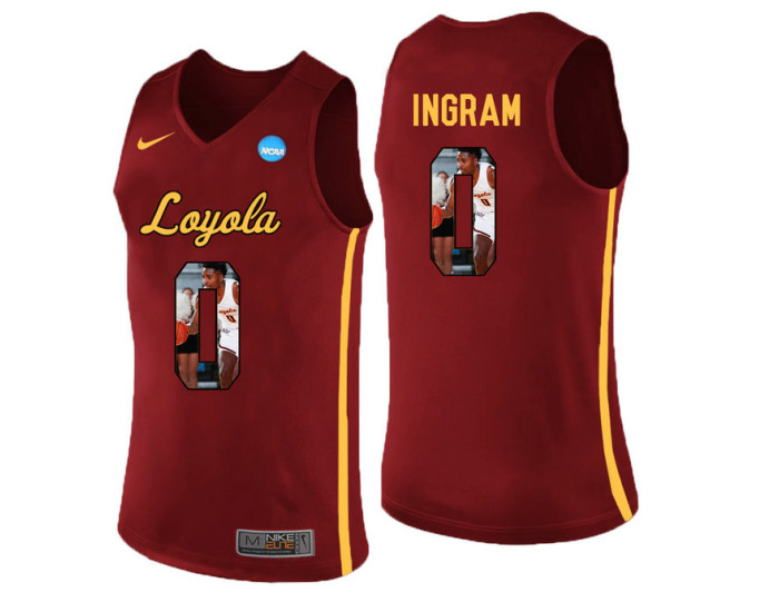 Loyola (Chi) Ramblers #0 Donte Ingram Authentic College Basketball Jersey Red