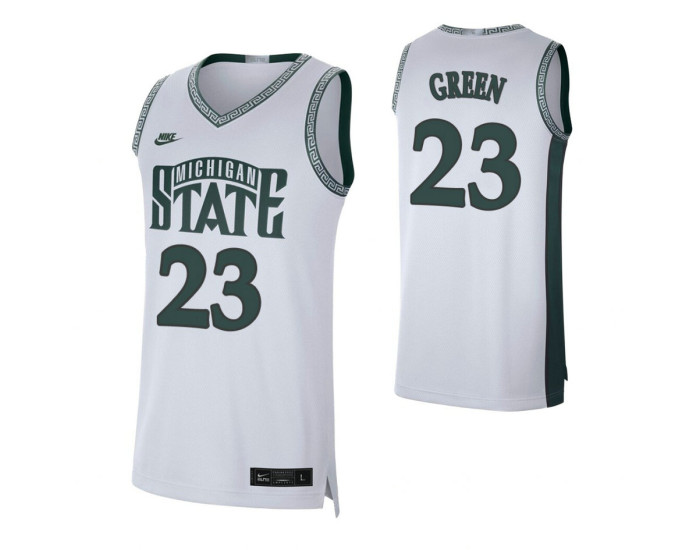 Michigan State Spartans #23 Draymond Green White Replica College Basketball Jersey