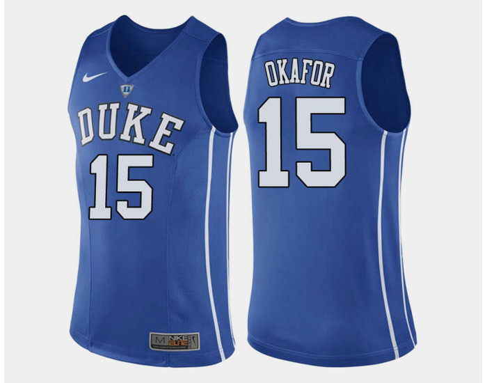Duke Blue Devils #15 Jahlil Okafor Blue Home Replica College Basketball Jersey