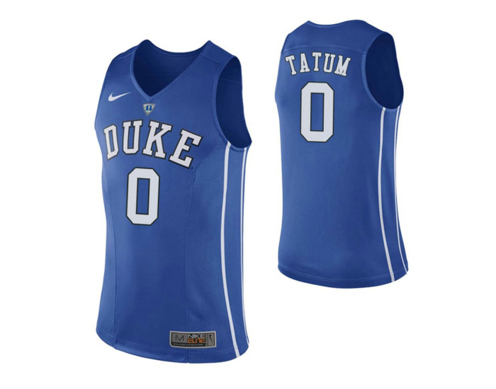 Duke Blue Devils #0 Jayson Tatum Authentic College Basketball Jersey Blue
