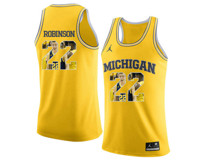 Youth Michigan Wolverines #22 Duncan Robinson Authentic College Basketball Jersey Yellow