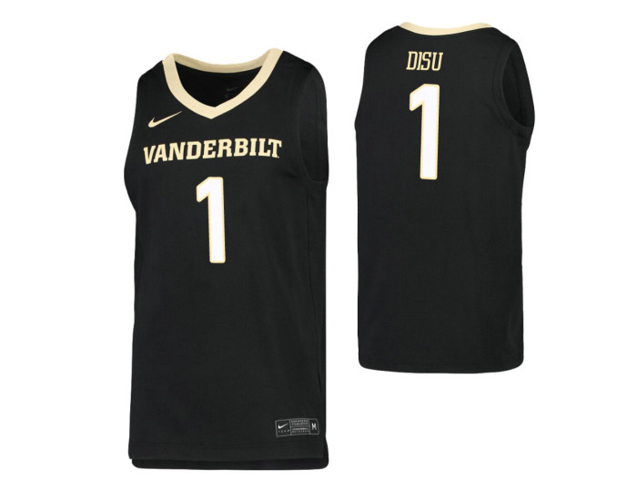 Vanderbilt Commodores #1 Dylan Disu Black Authentic College Basketball Jersey