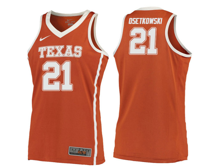 Texas Longhorns #21 Dylan Osetkowski Replica College Basketball Jersey Orange