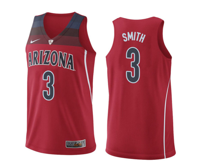 Youth Arizona Wildcats #3 Dylan Smith Replica College Basketball Jersey Red