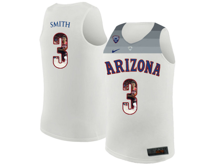 Youth Arizona Wildcats #3 Dylan Smith Replica College Basketball Jersey White