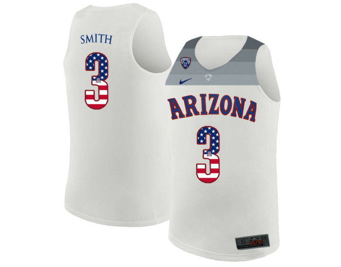 Youth Arizona Wildcats #3 Dylan Smith Authentic College Basketball Jersey White