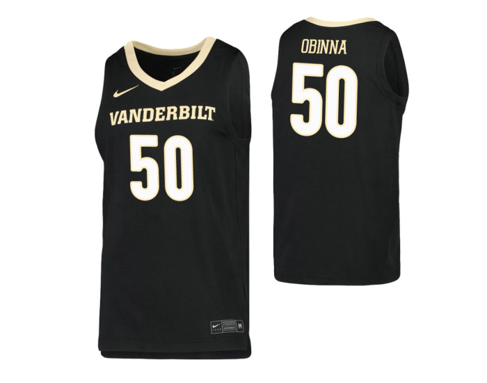 Youth Ejike Obinna Authentic College Basketball Jersey Black Vanderbilt Commodores