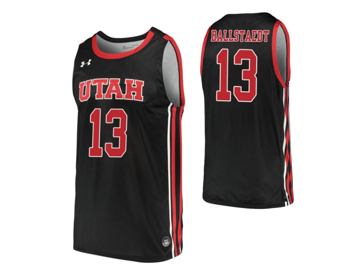 Eli Ballstaedt Authentic College Basketball Jersey Black Utah Utes