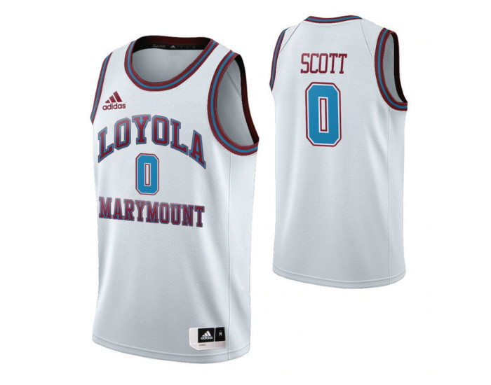 Loyola Marymount Lions 0 Eli Scott Throwback Authentic College Basketball Jersey White