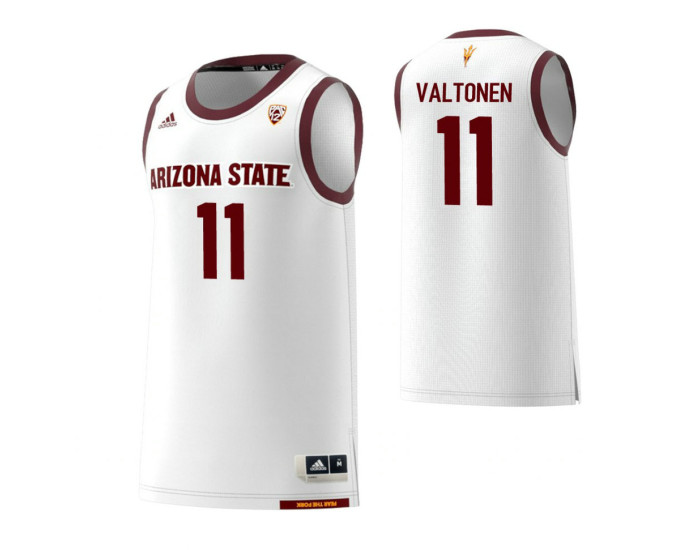 Arizona State Sun Devils #11 Elias Valtonen White Authentic College Basketball Jersey