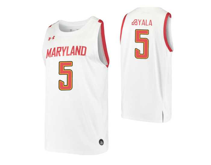 Youth Maryland Terrapins 5 Eric Ayala Authentic College Basketball Jersey White