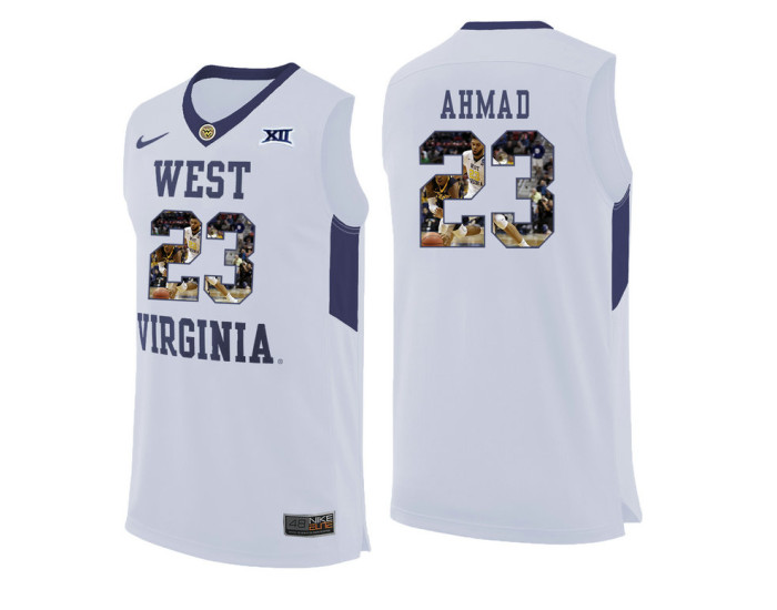 West Virginia Mountaineers #23 Esa Ahmad Replica College Basketball Jersey White