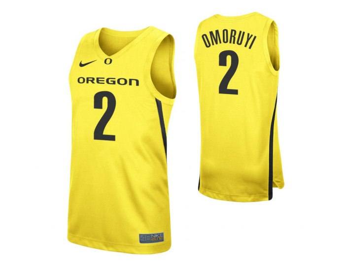 Oregon Ducks #2 Eugene Omoruyi Yellow Authentic College Basketball Jersey