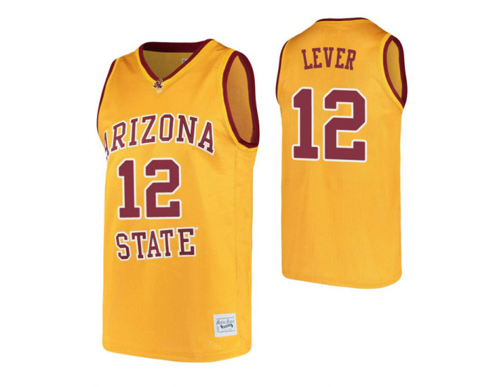 Arizona State Sun Devils 12 Fat Lever Alumni Replica College Basketball Jersey Gold