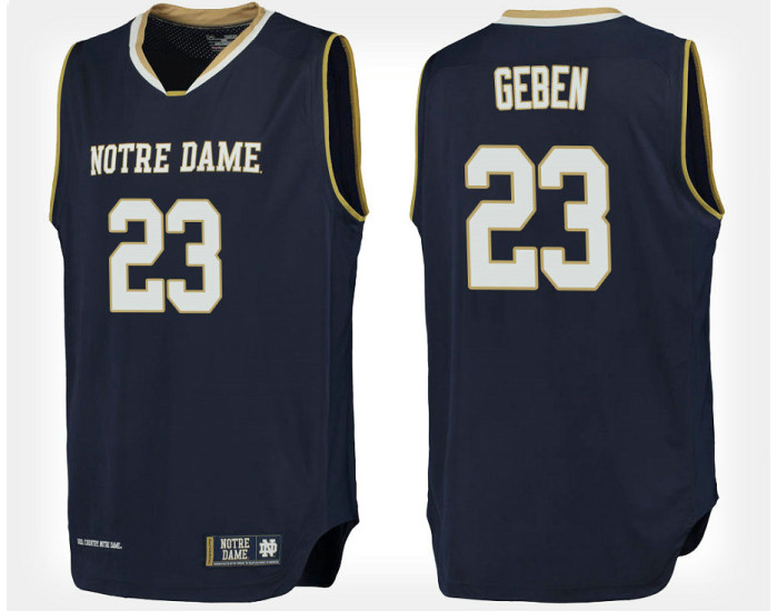 Notre Dame Fighting Irish #23 Martinas Geben Navy Home Replica College Basketball Jersey