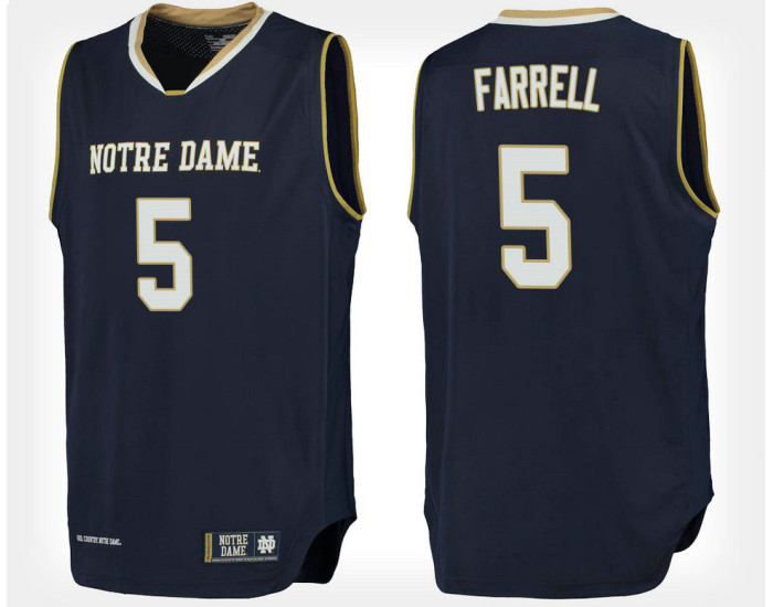 Notre Dame Fighting Irish #5 Matt Farrell Navy Home Authentic College Basketball Jersey