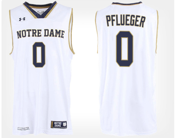 Notre Dame Fighting Irish #0 Rex Pflueger White Road Authentic College Basketball Jersey