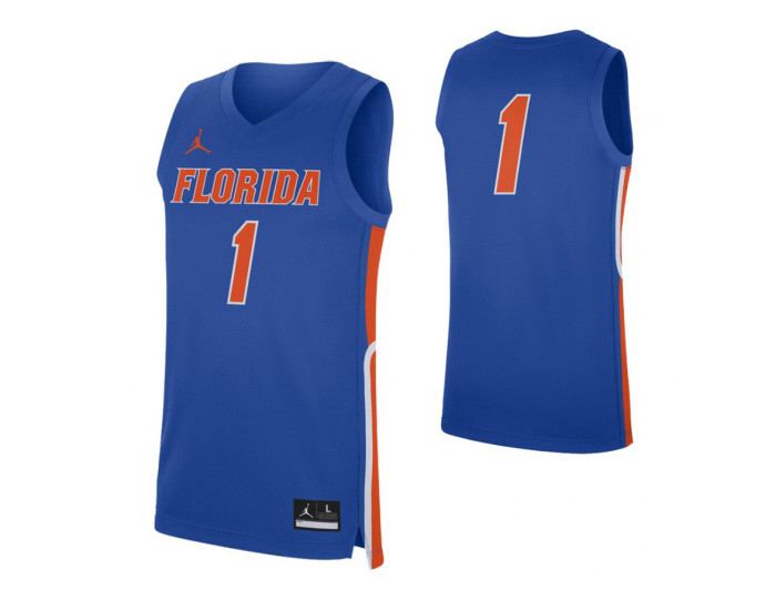 Florida Gators #1 Authentic College Basketball Jersey Royal