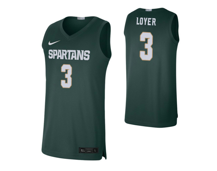 Michigan State Spartans #3 Foster Loyer Green Replica College Basketball Jersey