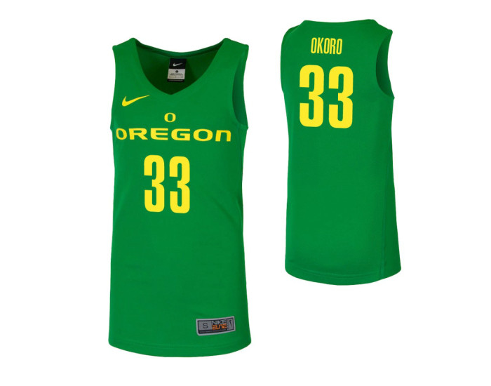 Oregon Ducks #33 Francis Okoro Green Authentic College Basketball Jersey