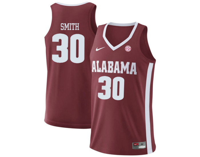 Alabama Crimson Tide #30 Galin Smith Replica College Basketball Jersey Red