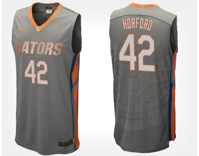 Youth Florida Gators #42 Al Horford Gray Road Authentic College Basketball Jersey