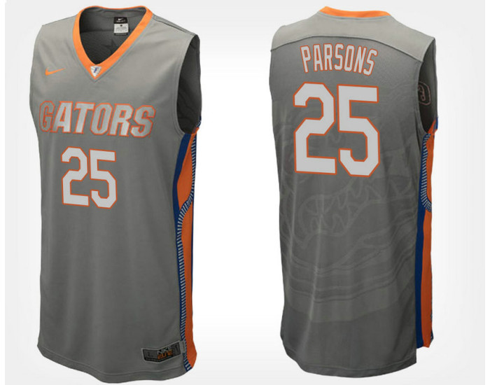 Florida Gators #25 Chandler Parsons Gray Road Replica College Basketball Jersey