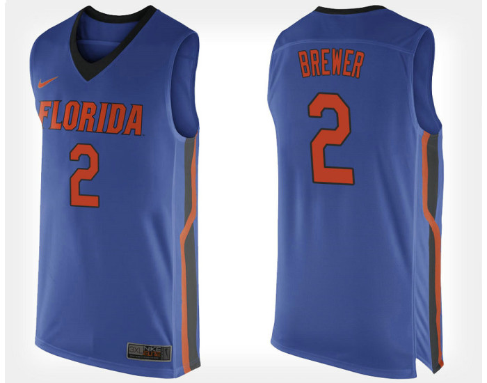 Florida Gators #2 Corey Brewer Blue Home Authentic College Basketball Jersey