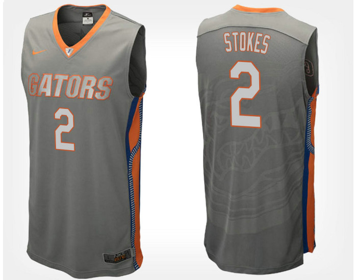 Florida Gators #2 Isaiah Stokes Gray Road Authentic College Basketball Jersey