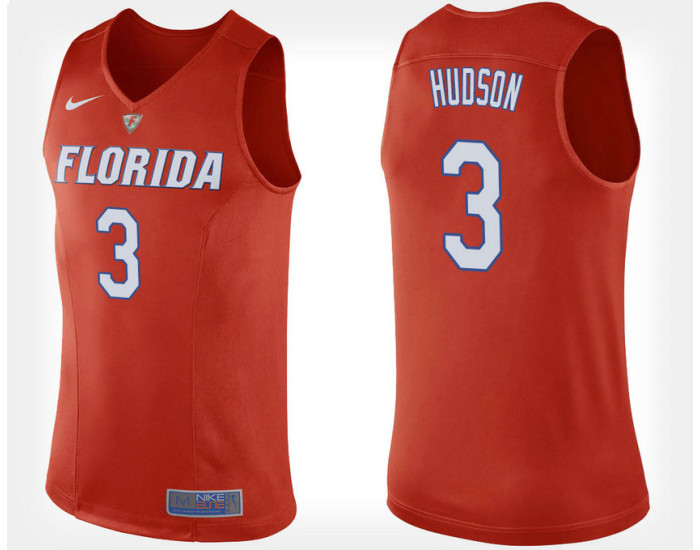 Florida Gators #3 Jalen Hudson Orange Alternate Authentic College Basketball Jersey
