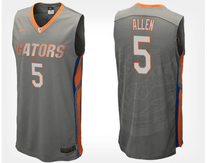 Youth Florida Gators #5 KeVaughn Allen Gray Road Replica College Basketball Jersey