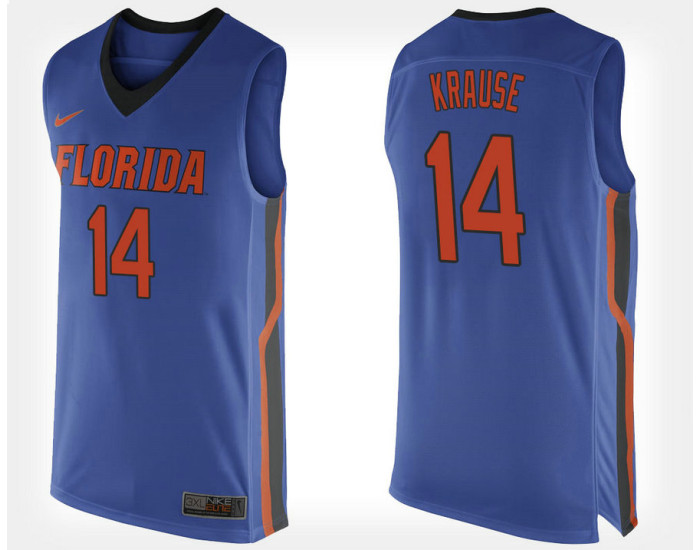 Florida Gators #14 Mak Krause Blue Home Authentic College Basketball Jersey