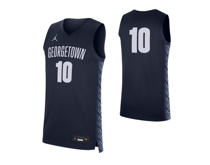 Georgetown Hoyas #10 Authentic College Basketball Jersey Navy
