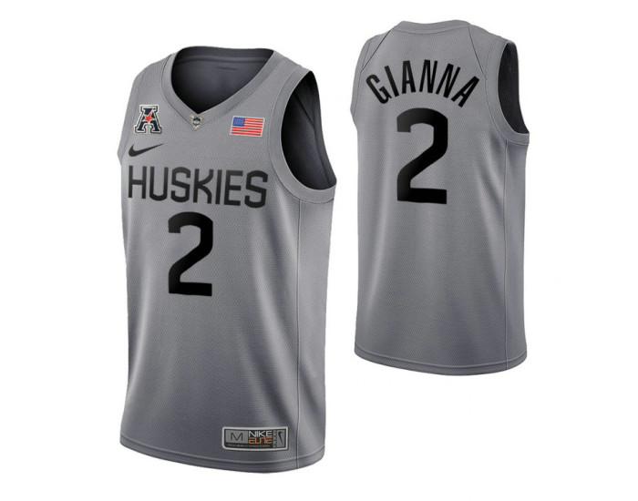 UConn Huskies #2 Gianna Bryant Gray Authentic College Basketball Jersey