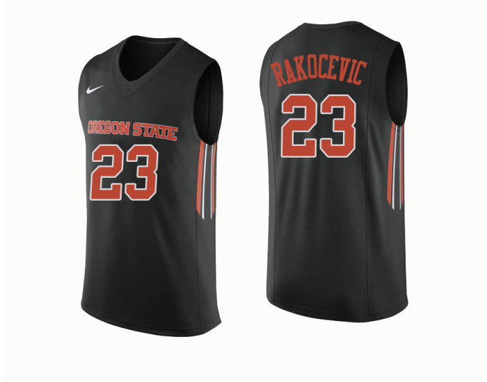 Oregon State Beavers #23 Gligorije Rakocevic Authentic College Basketball Jersey Black