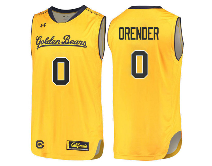Youth California Golden Bears #0 Jacob Orender Authentic College Basketball Jersey Gold