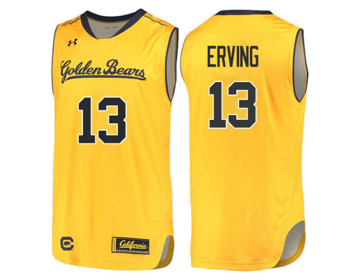 Youth California Golden Bears #13 Jules Erving Authentic College Basketball Jersey Gold
