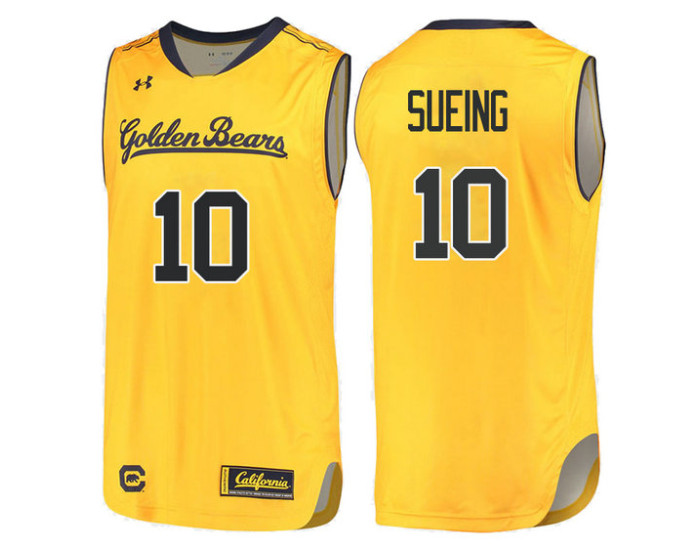 Youth California Golden Bears #10 Justice Sueing Authentic College Basketball Jersey Gold