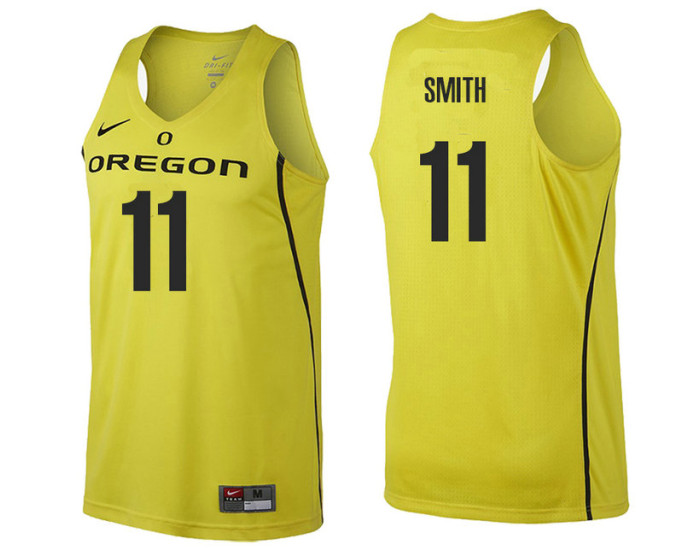 Oregon Ducks #11 Keith Smith Authentic College Basketball Jersey gold