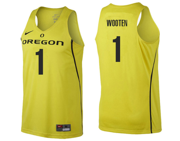 Oregon Ducks #1 Kenny Wooten Authentic College Basketball Jersey gold