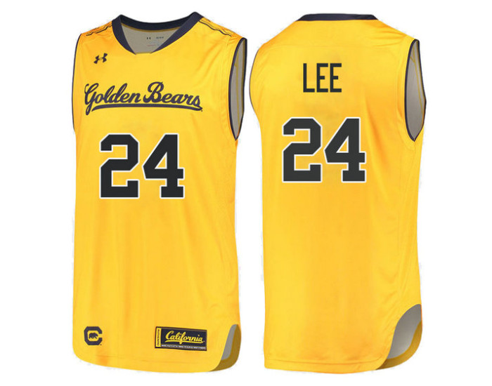 Youth California Golden Bears #24 Marcus Lee Replica College Basketball Jersey Gold