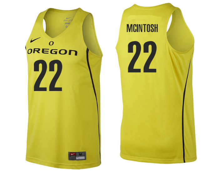 Oregon Ducks #22 MiKyle McIntosh Authentic College Basketball Jersey gold